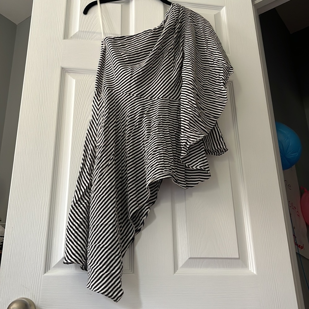 Halston Silk One Shoulder Top - Picture 3 of 16